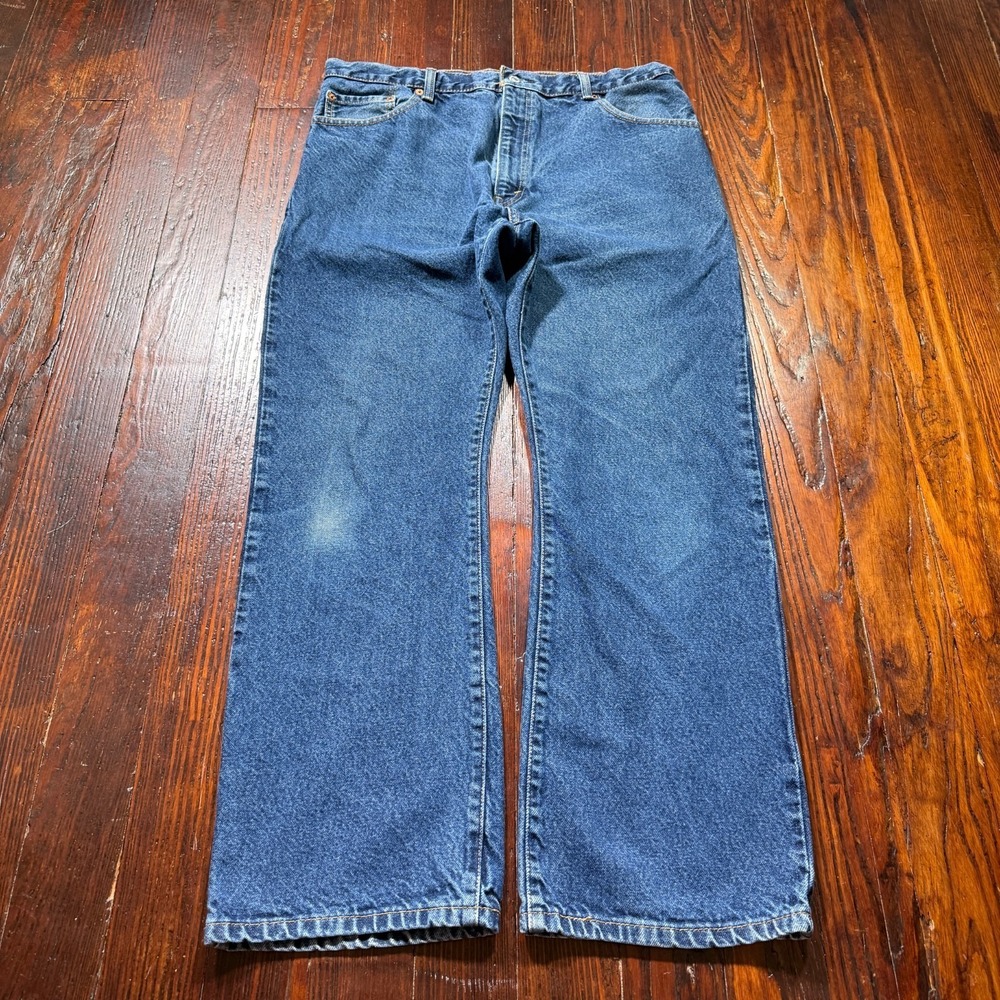 Vintage Levis 517 Jeans Mens 38x30 Blue Bootcut Fade Whiskers Cowboy Western Y2K